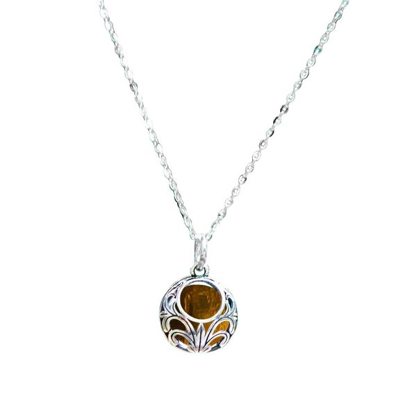 Recycled Vintage Brown Bleach Jug and Sterling Vintage Lace Necklace - Picture 1 of 3